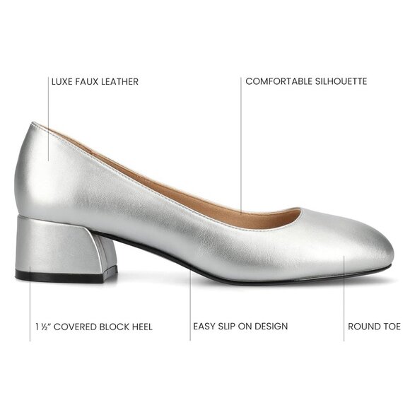 NiB Journee Women's Saarii Pump Evening Heels Silver Size 8.5 M $80 RY1298 - Picture 4 of 4